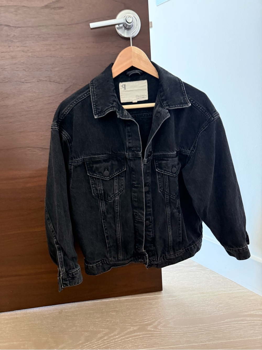 Anthropologie Pilcro Weston Boyfriend Denim Jacket black (xs/xxs) - Picture 6 of 9